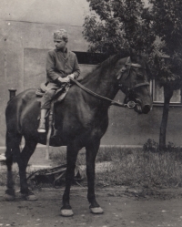 Antonín Konečný on horseback, 1960s