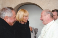 Abbot Michael Josef Pojezdný with parishioners of Strahov parish