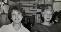 Dušana Janská on the right, photo from work, business visit from GDR