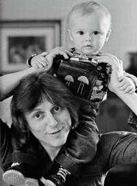 Václav Neckář with son Vašík, mid 1970s