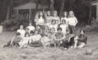 In Hamry, among others, with the future wife of the teacher Ladislav Lašek, also a Jew (second from the right in the top row)