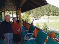 Magdalena Ženčáková with priest Zlámal visiting her son in the USA. The year 2006