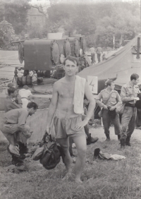 Dušan Perička as a soldier during the Spartakiad; Prague, 1975