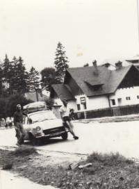 Dušan Perička (left) during a trip to Russia, 1972