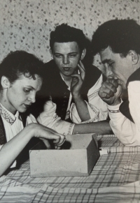 Sylva Wernhartová with friends from Ladislav Ševčík's Folk Dance Ensemble in Ostrava, 1970s.