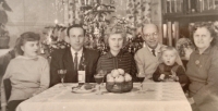 With her husband Kurt, their son Petr, her parents and her sister during Christmas