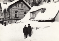 Wife with mother-in-law, Vrchlabí, 1970