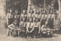 Common photo from Junák, Miroslava Molíková, third from the left, second half of the 1940s
