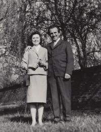 With her husband Ladislav, 1952
