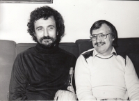 Richard Pogoda with Pavel Dostál in the Pogoda household, Olomouc, late 1980s 