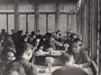 Husband Libor Kubina (sitting in the middle) in Janovičky on a tree planting brigade at the 1956 border