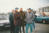 Lubomír Štencl at a trade union demonstration, Prague, Letná