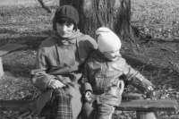 Vlasta Matoušová with her son Tomáš in 1985