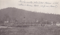 Construction of a bridge over the Mana River by the 3rd Technical Company on 5 June 1919 (Battle of the Mana)