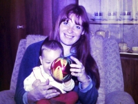 Alexandra with her son František, Doudleby nad Orlicí, 1984