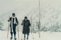 Aleš Suk on the left in historical with Honza Červinka under Výrovka, 2010