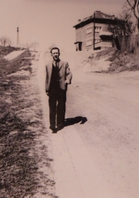 Štěpán Hovorka in Na Výsluní Street in Zlín (above the family villa)