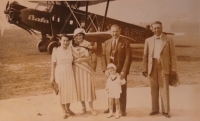 Štěpán Hovorka (far right) with the director of Baťa's factory, Josef Hlavnička, undated