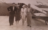 Štěpán Hovorka (far right) with friends, undated