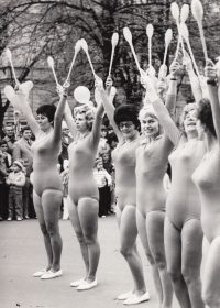 Ludmila Klinkovská (first from left) at the Spartakiad, undated