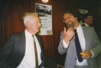 Václav Vokolek during the presentation of his sculpture at the embassy in London