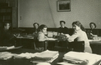 Office of the Živena company at the Eastern Railway Station in Opava, 1950s