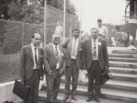 Pavel Odehnal (second from right) at the International Congress of Jehovah's Witnesses in Poznan, 1989