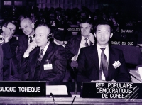 František Dusbábek na konferenci UNESCO v Paříži (r. 1999)