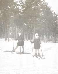 Alena Štěpánková Veselá with her brother Karel. January 1929