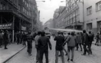 Demonstrace k 70. výročí vzniku republiky, 1988, Praha, Opletalova ulice