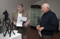 With glass artist, teacher, and medal maker Jiří Harcuba in the Glass Museum in Nový Bor, 2010
