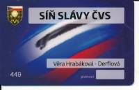 Legitimation of the Czech Volleyball Hall of Fame member Věra Hrabáková