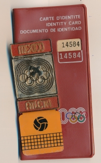 Identification card of a participant of the 1968 Olympic Games, holder Věra Hrabáková