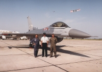 Vítězslav Nohel (left), American F 16 aircraft, Germany, 1990s