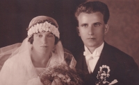 Wedding photo of parents - Františka and Bruno Filip