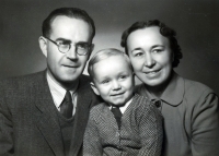 Václav Špale with his parents (1953)