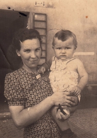 With my mother, circa 1944