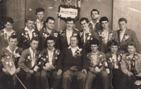 Václav Beránek (third from right below) during his conscription, 1962