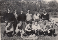 Sports club Jilemnice 1961. Bohuslav in the bottom row second from the right