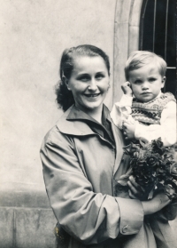 Graduation in 1956, with son Michael