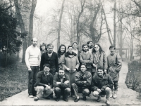 With patients of the Kosmonosy Psychiatric Hospital, Darja in the back centre