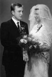 Wedding photo of Josef Kokta with his wife from 1969