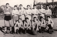 Josef Kokta played football for Frýdlant in his youth, pictured here in 1965, standing second from the right