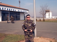 At Banja Luka airport while waiting for British Prime Minister John Major