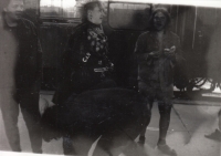 Punks on a train on the Sokolov-Dasnice route, 1988