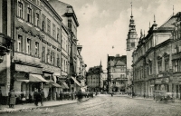 View of the Upper Square in Opava, renamed "Adolf Hitler Platz" during the war, 1940s
