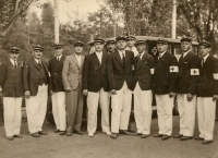 Zdenka Pospíšilová's father Josef Vyskočil (third from the left) among the Samaritans, 1920s