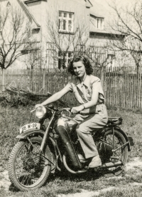 Zdenka Pospíšilová at her house on Květinova Street in Opava in 1952