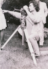 Son Roman Včelák as a FAMU student, 1980s