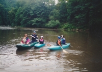 Jan Rabiňák on the River Ohře with his family, 2002